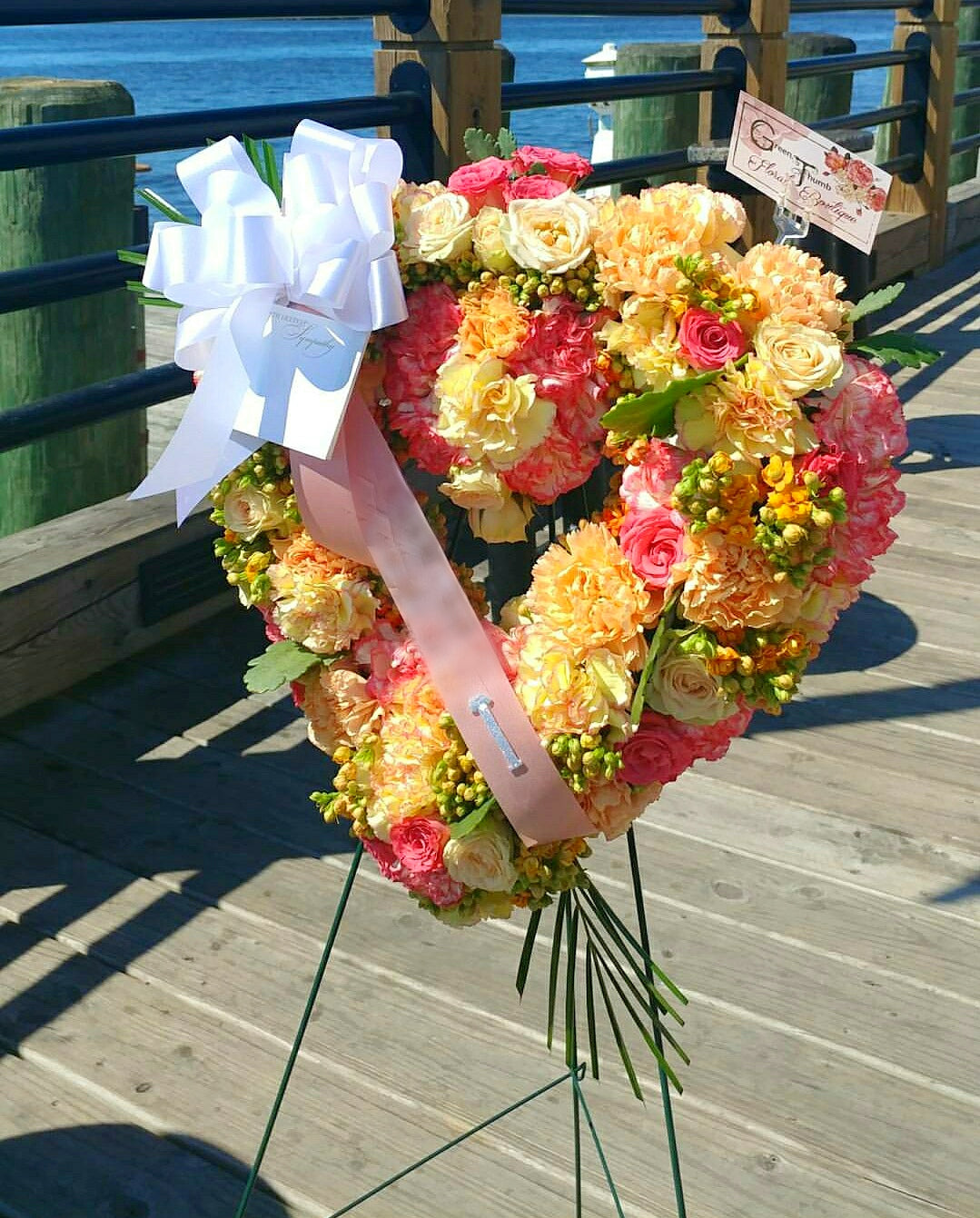 Sympathy Open Heart Standing Spray