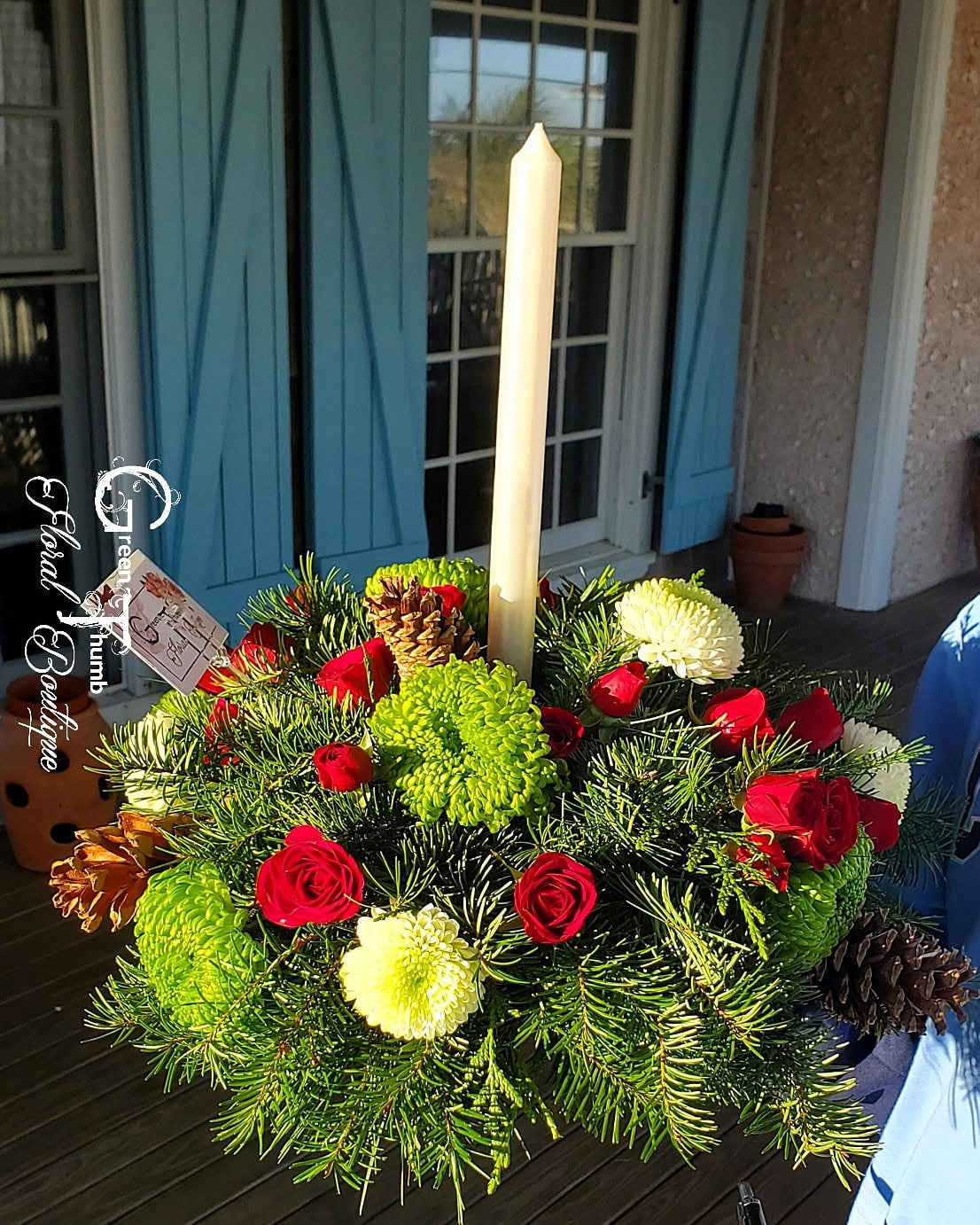Holiday Candlelit Xmas Centerpiece