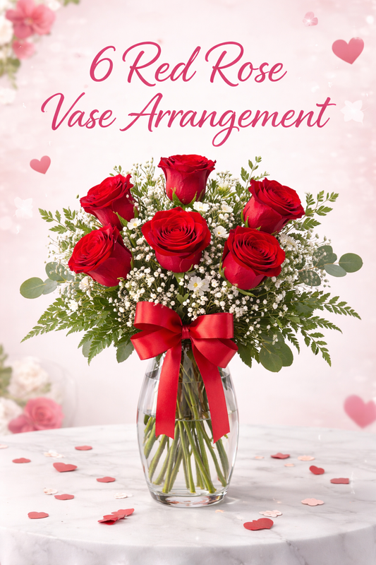 Valentine's Day Half Dozen Red Roses
