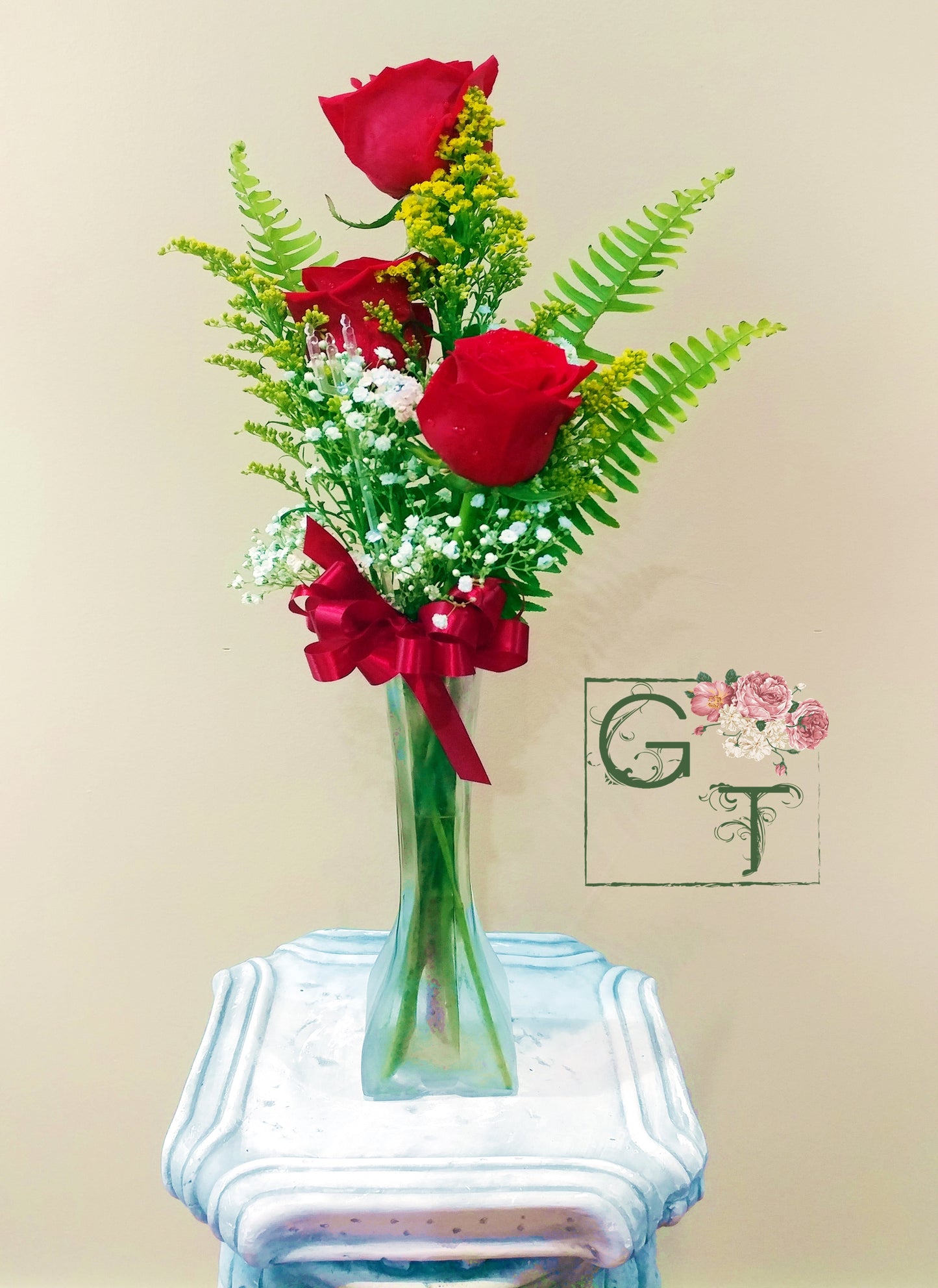Valentine's Day Bud Vase Arrangement (RED)