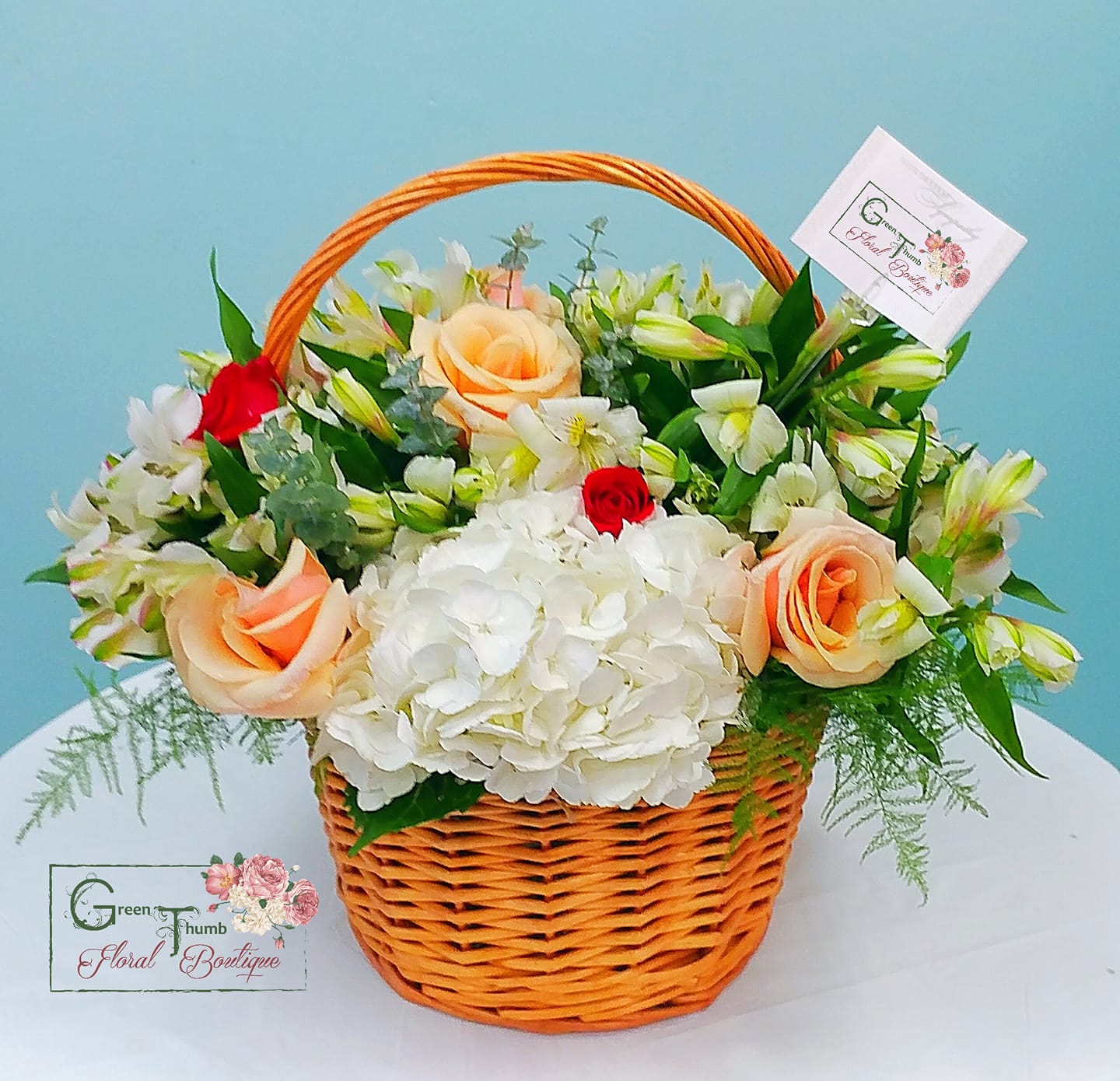 Garden Style Sympathy Floral Basket Arrangement